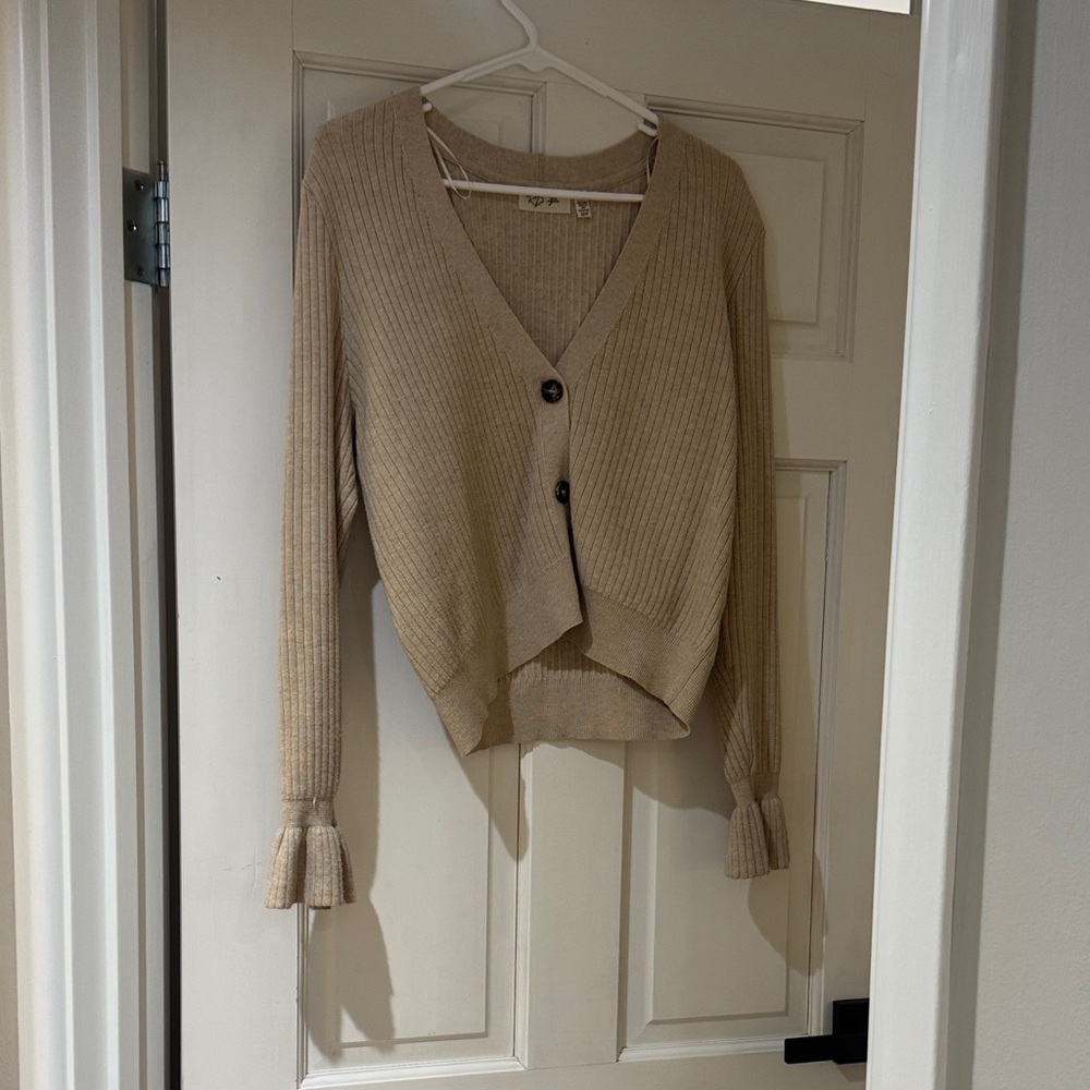 Tan Ribbed Women's Sweater